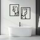 Abstract Faces Metal Wall Art - Modern Geometric Line Art Decor - KAF146