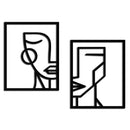 Abstract Faces Metal Wall Art - Modern Geometric Line Art Decor - KAF146