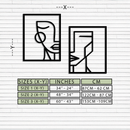 Abstract Faces Metal Wall Art - Modern Geometric Line Art Decor - KAF146