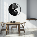 Yin-Yang Tree of Life Metal Wall Art - Harmonious Nature-Inspired Decor - KAF147