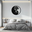 Yin-Yang Tree of Life Metal Wall Art - Harmonious Nature-Inspired Decor - KAF147