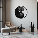 Yin-Yang Tree of Life Metal Wall Art - Harmonious Nature-Inspired Decor - KAF147