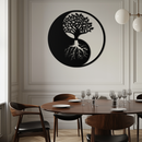 Yin-Yang Tree of Life Metal Wall Art - Harmonious Nature-Inspired Decor - KAF147