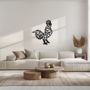 Geometric Rooster Metal Wall Art - Modern Farmhouse Decor - KAF149