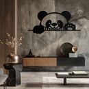 Geometric Panda Metal Wall Art - Playful Minimalist Steel Decor - KAF150