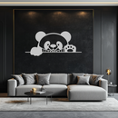 Geometric Panda Metal Wall Art - Playful Minimalist Steel Decor - KAF150