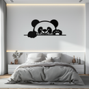 Geometric Panda Metal Wall Art - Playful Minimalist Steel Decor - KAF150