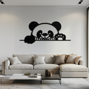 Geometric Panda Metal Wall Art - Playful Minimalist Steel Decor - KAF150