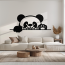 Geometric Panda Metal Wall Art - Playful Minimalist Steel Decor - KAF150