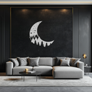 Enchanted Night Moon & Forest Metal Wall Art – Celestial Nature-Inspired Steel Decor - KAF151