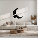 Enchanted Night Moon & Forest Metal Wall Art – Celestial Nature-Inspired Steel Decor - KAF151