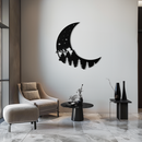 Enchanted Night Moon & Forest Metal Wall Art – Celestial Nature-Inspired Steel Decor - KAF151