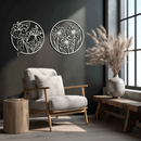 Floral Harmony Metal Wall Art – Elegant Botanical Steel Decor - KAF152