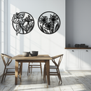 Floral Harmony Metal Wall Art – Elegant Botanical Steel Decor - KAF152
