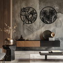 Floral Harmony Metal Wall Art – Elegant Botanical Steel Decor - KAF152