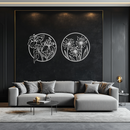 Floral Harmony Metal Wall Art – Elegant Botanical Steel Decor - KAF152