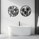 Floral Harmony Metal Wall Art – Elegant Botanical Steel Decor - KAF152