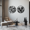 Floral Harmony Metal Wall Art – Elegant Botanical Steel Decor - KAF152