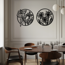 Floral Harmony Metal Wall Art – Elegant Botanical Steel Decor - KAF152