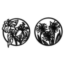 Floral Harmony Metal Wall Art – Elegant Botanical Steel Decor - KAF152