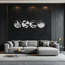 Four Elements Metal Wall Art - Fire, Air, Water, Earth Symbol Set - KAF156