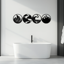 Four Elements Metal Wall Art - Fire, Air, Water, Earth Symbol Set - KAF156