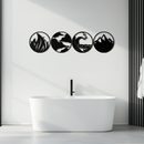Four Elements Metal Wall Art - Fire, Air, Water, Earth Symbol Set - KAF156