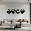 Four Elements Metal Wall Art - Fire, Air, Water, Earth Symbol Set - KAF156