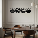 Four Elements Metal Wall Art - Fire, Air, Water, Earth Symbol Set - KAF156