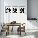 Dancing Silhouettes Metal Wall Art - Modern Minimalist Couple Wall Decor - KAF157