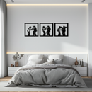 Dancing Silhouettes Metal Wall Art - Modern Minimalist Couple Wall Decor - KAF157