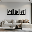 Dancing Silhouettes Metal Wall Art - Modern Minimalist Couple Wall Decor - KAF157