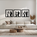 Dancing Silhouettes Metal Wall Art - Modern Minimalist Couple Wall Decor - KAF157
