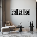 Dancing Silhouettes Metal Wall Art - Modern Minimalist Couple Wall Decor - KAF157