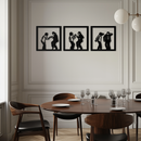 Dancing Silhouettes Metal Wall Art - Modern Minimalist Couple Wall Decor - KAF157