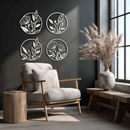Floral Botanical Metal Wall Art - Nature-Inspired Circle Wall Decor - KAF160