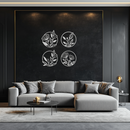 Floral Botanical Metal Wall Art - Nature-Inspired Circle Wall Decor - KAF160