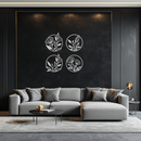 Floral Botanical Metal Wall Art - Nature-Inspired Circle Wall Decor - KAF160
