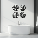 Floral Botanical Metal Wall Art - Nature-Inspired Circle Wall Decor - KAF160