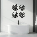 Floral Botanical Metal Wall Art - Nature-Inspired Circle Wall Decor - KAF160