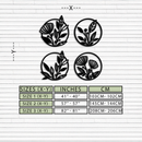 Floral Botanical Metal Wall Art - Nature-Inspired Circle Wall Decor - KAF160