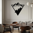 Mountain Forest Metal Wall Art - Geometric Nature Decor- KAF161