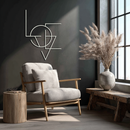 Geometric LOVE Metal Wall Art - Modern Minimalist Wall Decor- KAF162