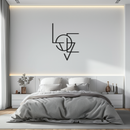Geometric LOVE Metal Wall Art - Modern Minimalist Wall Decor- KAF162