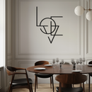 Geometric LOVE Metal Wall Art - Modern Minimalist Wall Decor- KAF162
