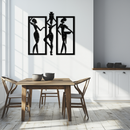 African Women Metal Wall Art - Elegant Tribal Wall Decor- KAF163