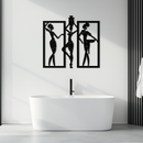 African Women Metal Wall Art - Elegant Tribal Wall Decor- KAF163