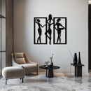 African Women Metal Wall Art - Elegant Tribal Wall Decor- KAF163