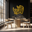 Geometric Rhino Metal Wall Art - Modern Wildlife Decor- KAF164