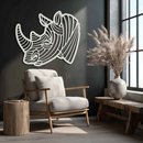 Geometric Rhino Metal Wall Art - Modern Wildlife Decor- KAF164